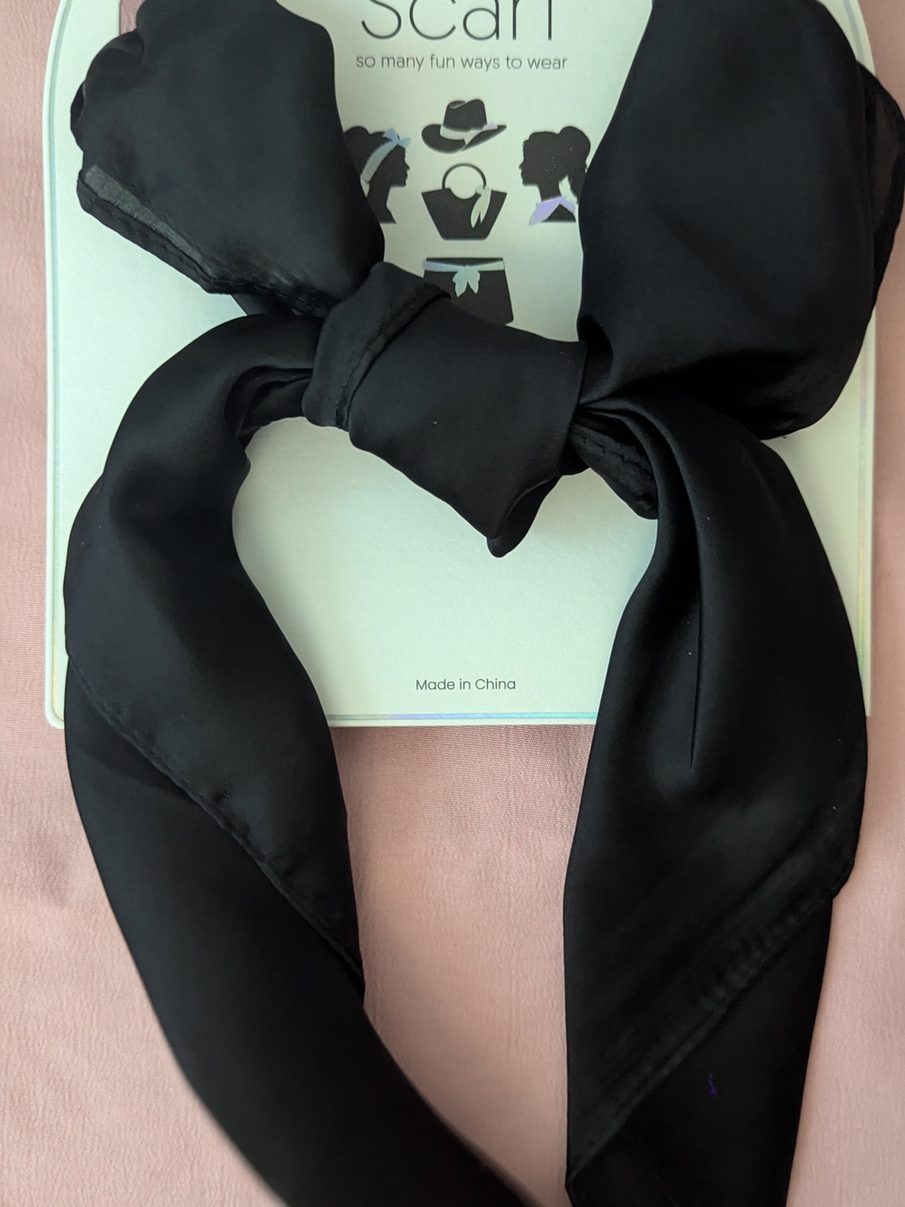 Black Women's Fashion Scarf - Classic Knot Styling